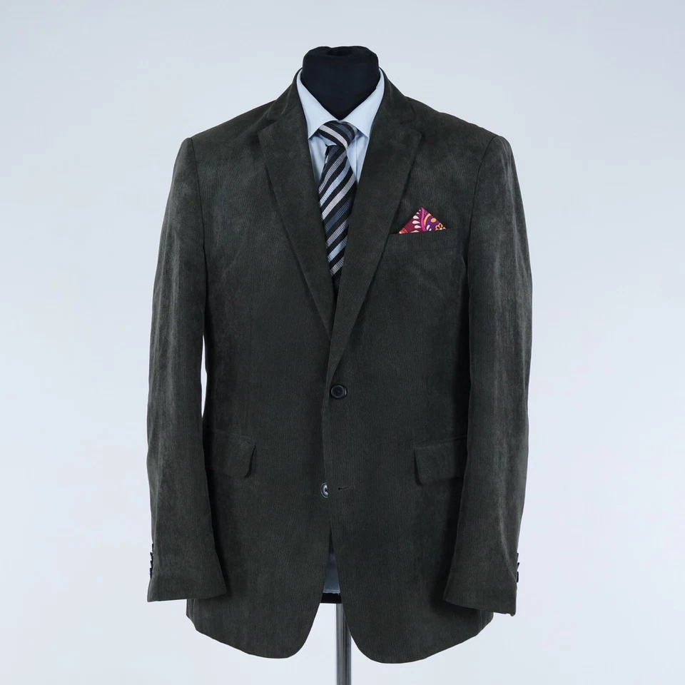 Abrigo deportivo de pana para hombre 40R talla EE. UU. A. W. DUNMORE chaqueta blazer gris con cordón Foto 2 de 4