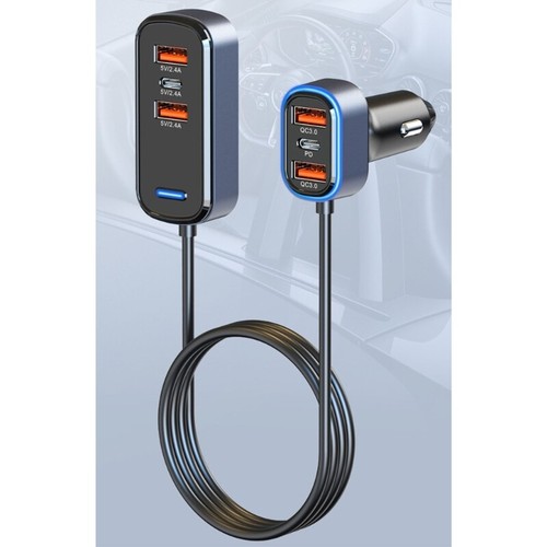 Car Charger Adapter USB Charger for Back -Seat Charging PD3.0 - Zdjęcie 7 z 8