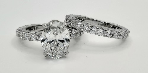 Anello di Fidanzamento 5,68 Ct F VS1 Diamante Coltivato in Laboratorio con Fascia Diamante Certificato IGI - Foto 2 di 6