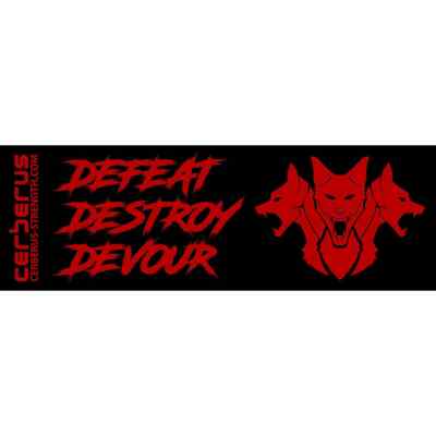 CERBERUS Stärke DEFEAT DESTROY DEVOUR Gym Banner - 6ft x 2ft mit Ösen
