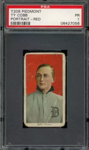 1910 T206 #96 Ty Cobb PSA 1 Tigers Red Portrait  (7056)