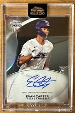 2024 Topps Chrome Black  Evan Carter Ivory Autograph #d 50/50 Rangers Auto RC