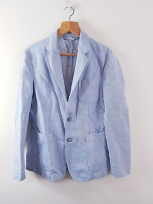 #ad Gas mens blue cotton blend gas blazer tweed effect smart casual size L 50 GBP 24.95