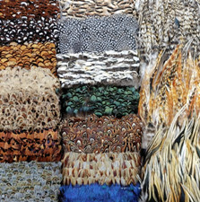 Cinta de flecos con borde de pluma de gallo de faisán natural precio por 30 cm hágalo usted mismo artesanía
