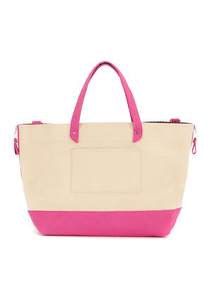 Danzo Canvas Tote Diaper Bag White Pink New