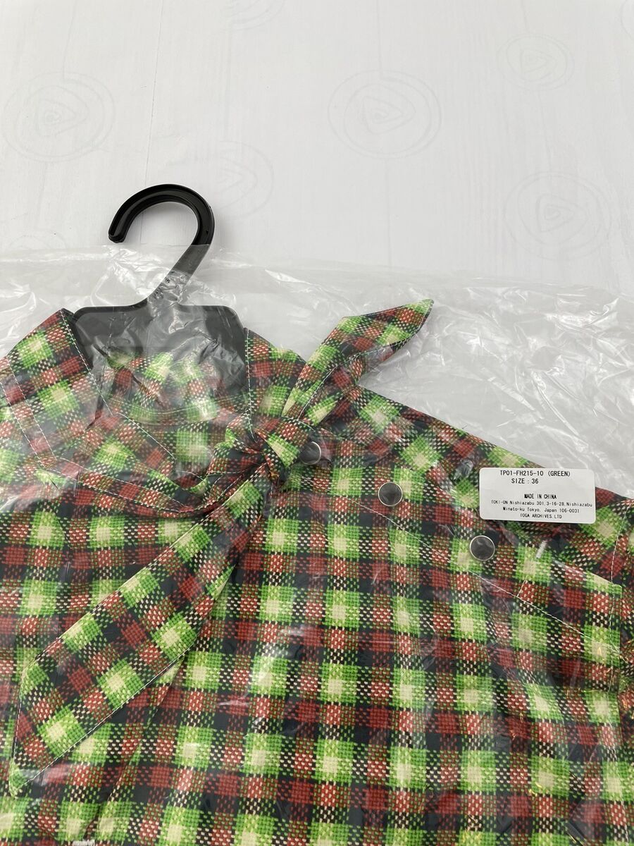 Toga Pulla Broad Check Green Midi Short Sleeve Cotton Shirt Toga Pulla Broad Check Green Midi Short Sleeve Cotton Shirt