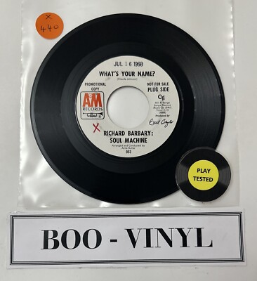 Richard Barbary : Soul Machine ~What's Your Name? 7  Promo Soul Funk Single VG+
