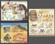 NS343 GUINEA-BISSAU ART ARCHITECTURE EGYPTIAN CIVILIZATION MONUMENTS 2BL+1KB MNH