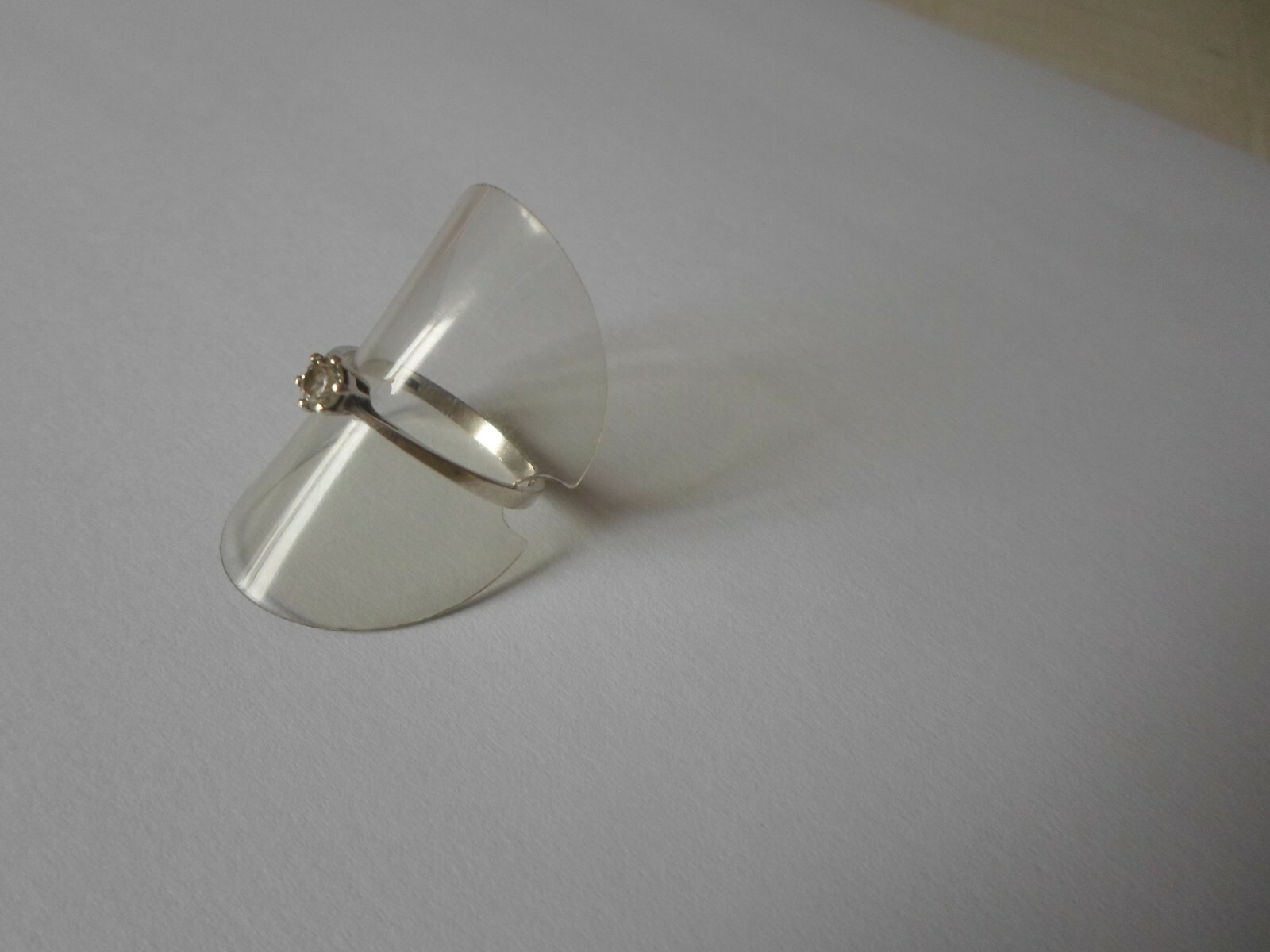 Ring in solid silver, solitaire, zirconium, t. 59 - image 3