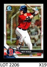 1-2018 BOWMAN CHROME DRAFT REFRACTOR NICK DECKER RED SOX QTY