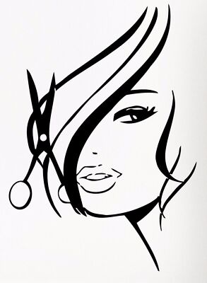 Hair Wall Decal Beauty Salon Stickers Decals Vinyl Hair Girl Woman Decor MN736