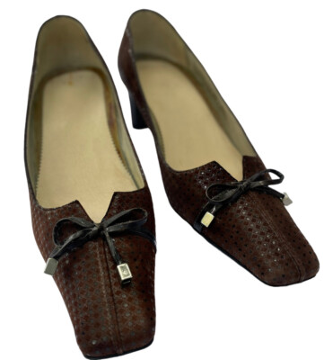 SANDRO VICARI  ITALY brown  Textile Leather Heels  US 7