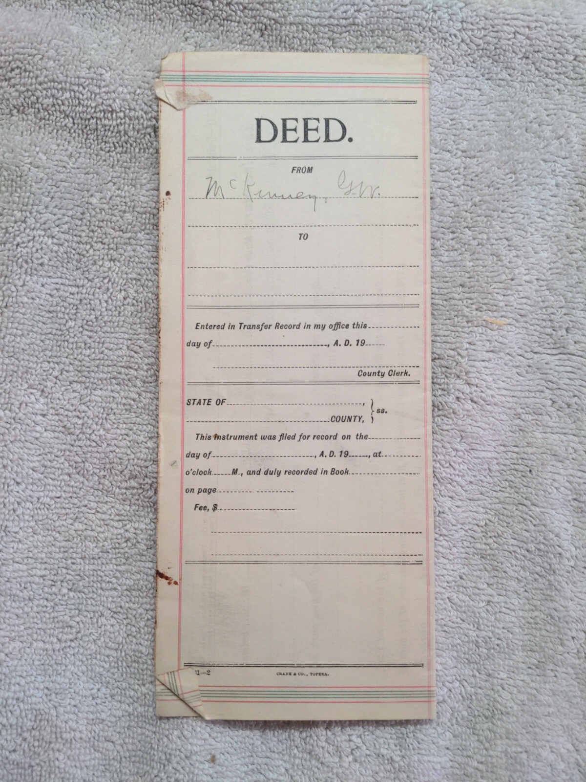 1933 Warranty Deed Parcel Land 1930s Jewell County Kansas eBay
