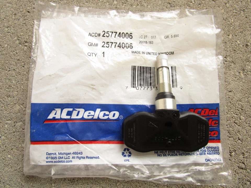 04 - 09 GM CHEVY GMC SISTEMA DE MONITOREO DE PRESIÓN DE NEUMÁTICOS SENSOR KIT CANTIDAD 1 OEM NUEVO Foto 2 de 3