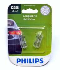 Philips LongerLife 12256 3W Two Bulbs Front Side Marker Light Replacement OE