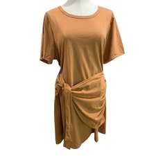 3XL Shein Curve Gold Faux Wrap Waist Tshirt Dress
