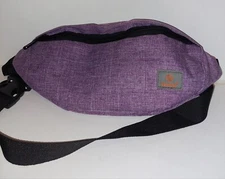 Tinyat Fanny Pack Waist Hip Bag Purple Zippered  Up to 44" Waist Orange Lined