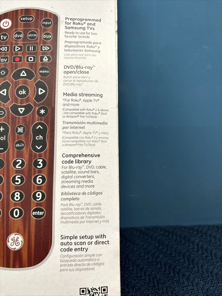 GE Pro 4 Device Universal Remote By Jasco-Soft Finish Wood-New Free Shipping - Image 4 of 4