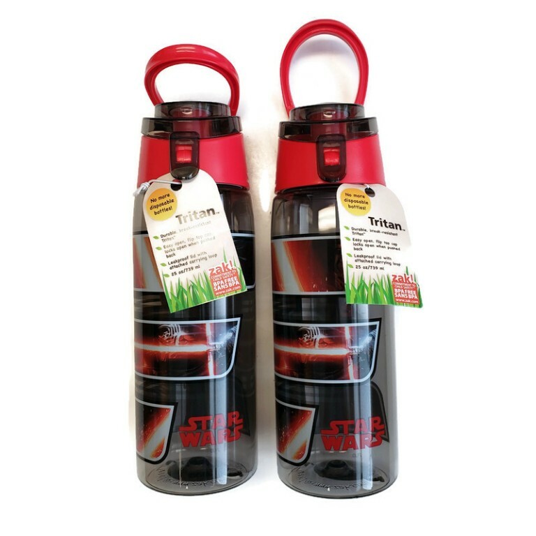 Star Wars KYLO REN 25 Oz. Reusable Plastic Water Bottle 2 Pi