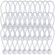 30 Pcs Bungee Cords with Balls 4 inch White Ball Bungees Heavy Duty Tarp Bung...