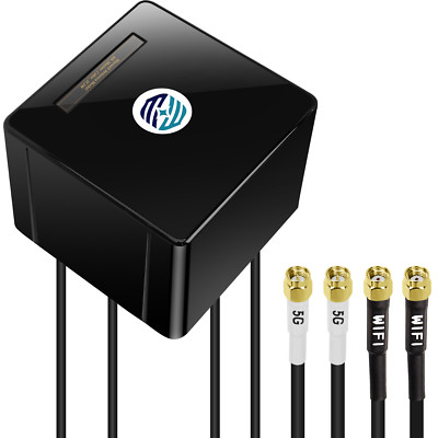 4-in-1 2X2 4G 5G LTE & 2X2 WiFi 6 WiFi 7 Outdoor Antenna Up to 6dBi 600-8000 MHz