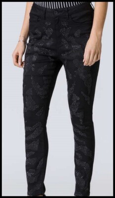 *NEU*~THE GLAM CLUB~HSE24~Gothic~Twill~Hose~schwarze Hotfix~Gr. 42 (ca. 38/40)~