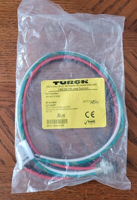 New Turck BSF 44-0.5/M18 Male Front Mount Powerfast QD Cable Cordset U2-04307