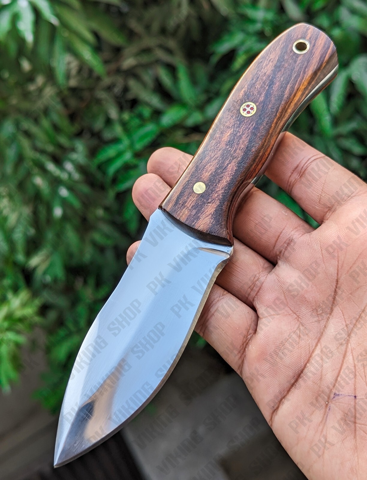 Custom Handmade Carbon Steel Hunting Knife Bushcraft Knife Wooden