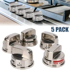 5pcs Gas Stove Replacement Knob Fit for LG LRG30355ST LRG30357ST LRG30855ST US