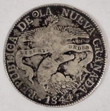 Colombia silver coin 8 Reales Nueva Granada 1844