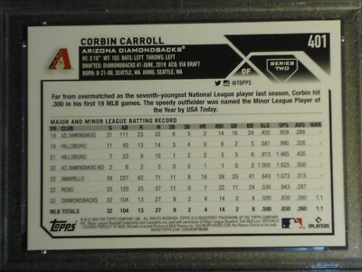 2023 Topps Corbin Carroll RC #401 Diamondbacks PSA 10 GEM MINT | eBay