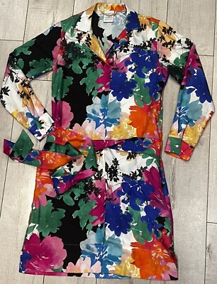 Sara Roka Avana Womens Size 42 Silk Button Collared MIDI Dress