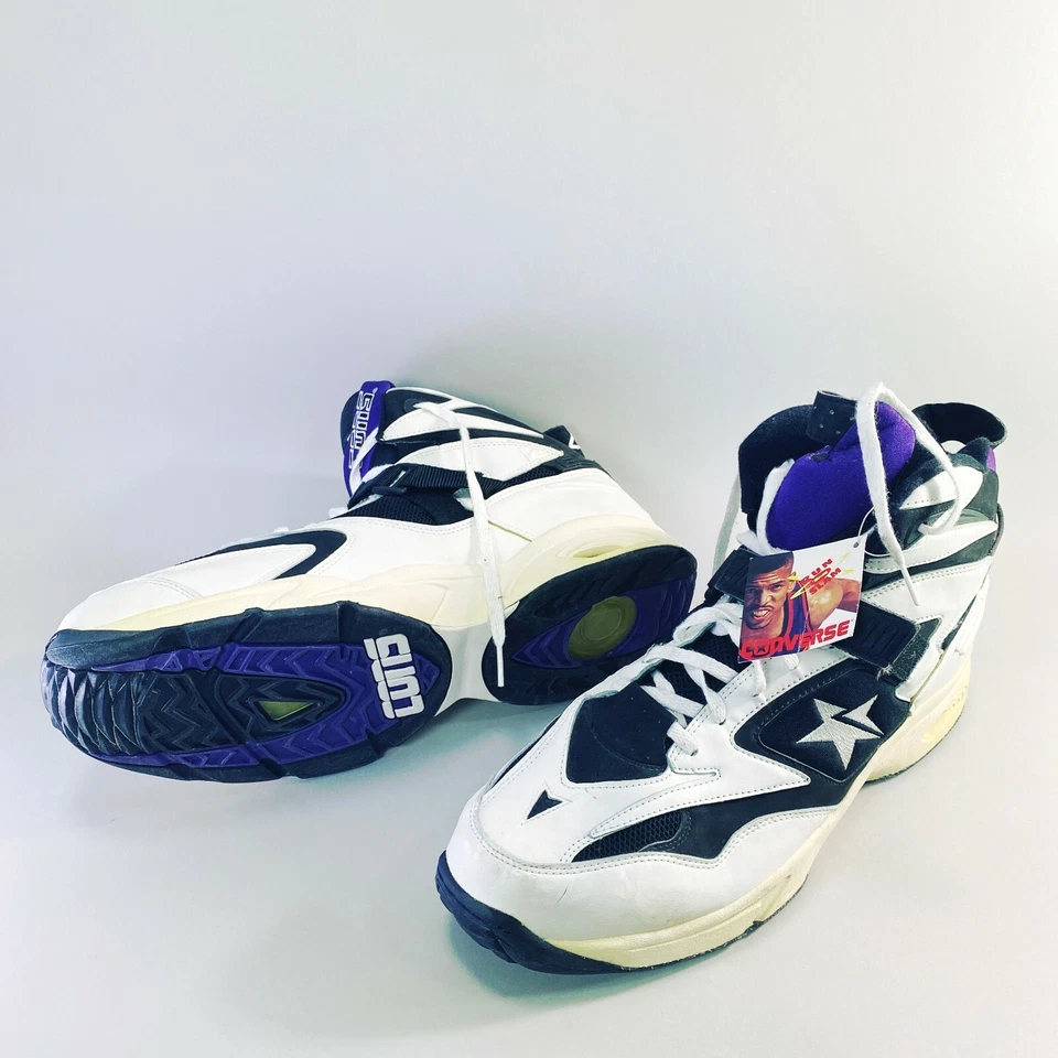 Vintage Rare '90s Deadstock Suns Kevin Johnson Converse Cons React US 18 Tag - Image 3 of 4