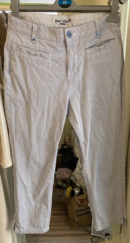 Vintage 90’s M&S Per Una Cropped Blue & White Fine Striped Capri Trousers, 8 - Picture 9 of 10