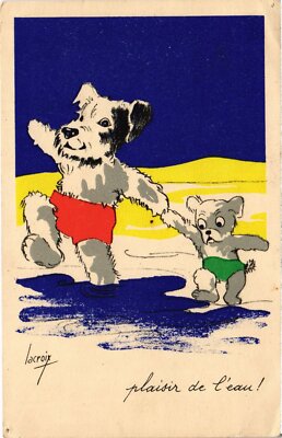 CPA AK Dogs Hand in Hand DOGS (1387664)