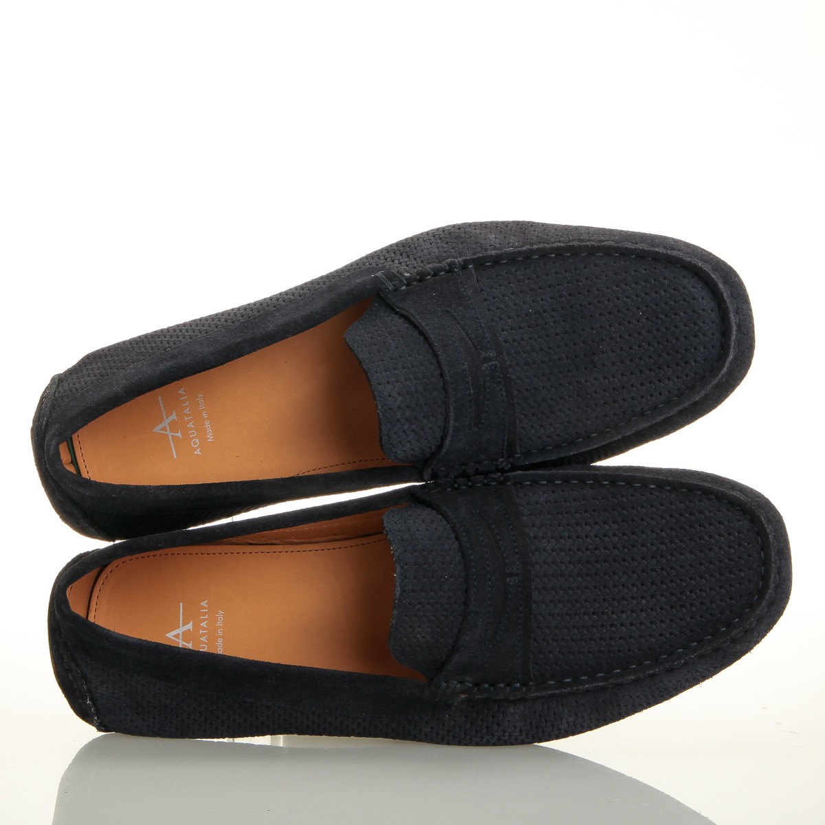 Aquatalia Bruce Men\'s Dark Blue Slip-On Penny Loafers Aquatalia Loafers Size 8 Men main image 3