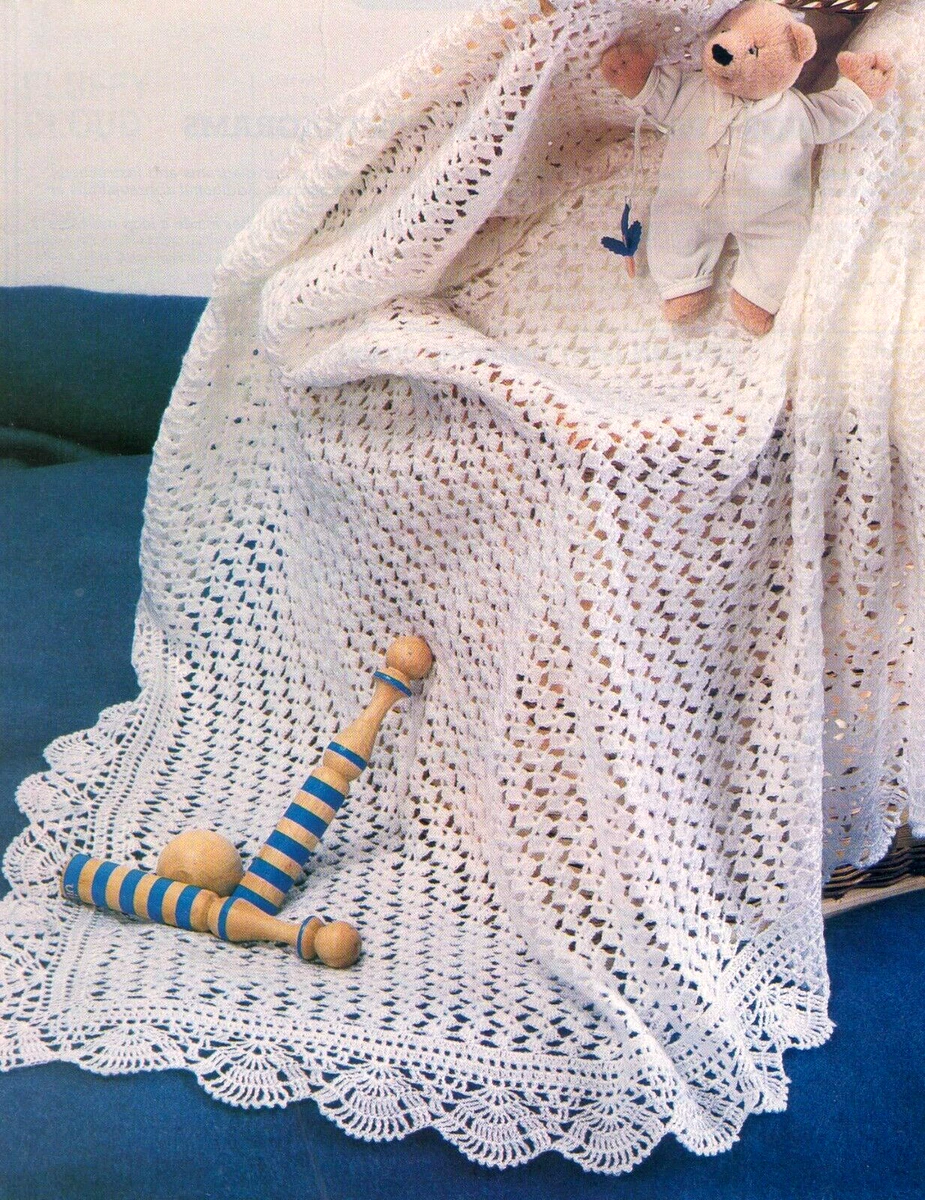 LACY Fluffy Cloud Baby Afghan Crochet Pattern INSTRUCTIONS ONLY