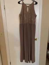 Tan Spaghetti Strap Prom Dress Size 18 Only Worn Once