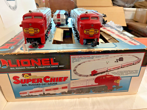 LIONEL 6-11739 #1 SANTA FE SUPER CHEIF AA ALCO 3-PASS.CAR SET LK/N-OB - Picture 6 of 11
