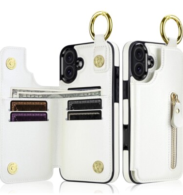 Vofolen für iPhone 16 - größere Space Tasche Brieftasche/Kartenhalter Hülle - WEISS