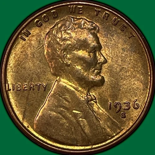 1936-S Lincoln Wheat Cent Brilliant Uncirculated BU Coin #37705