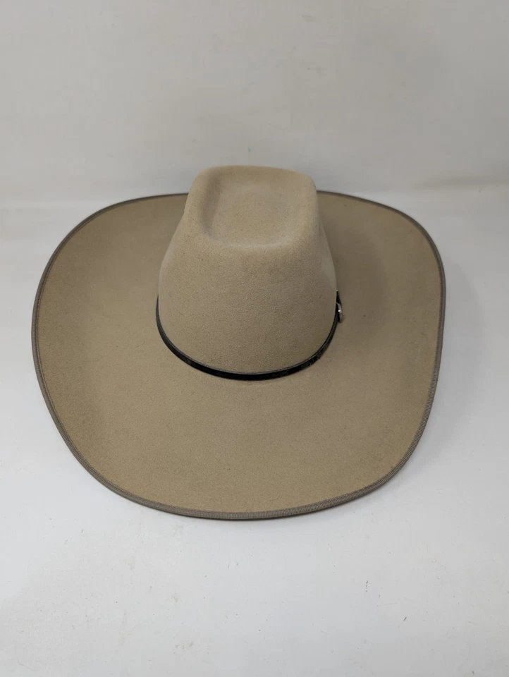 Sombrero de Vaquero Castor Vintage Wrangler 6X Para Hombre Talla 6 7/8 Hecho en EE. UU. Fieltro Texas Foto 2 de 4