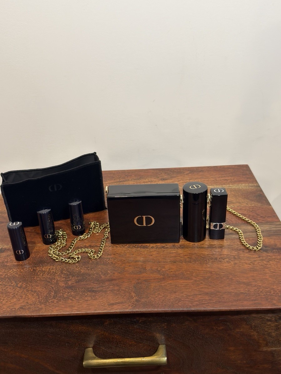 Dior Rouge Dior Minaudière Limited Edition🔥DIOR ROUGE MINAUDIERE Chain Case w/💥4 PC