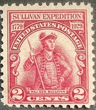 Scott#: 657 - Maj General John Sullivan 2 1929 BPE single stamp MNHOG - Lot M1