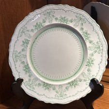 Antique Johnson Bros 8 Lunch plate Glenwood Pattern Green & White EUC