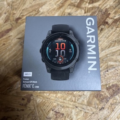 Garmin fenix E 47mm Slate Gray Steel GPS Fitness Watch Black Band 010-03025-03