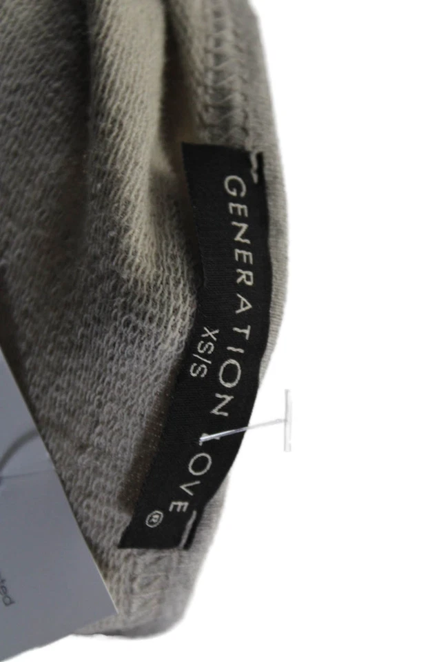 Top de punto alto bajo gris talla XS Generation Love para mujer de felpa de cuero sintético manga talla XS Foto 4 de 4