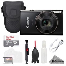 Canon IXY 650 m Camera Black 64GB Bag Screen Protector- Basic Kit