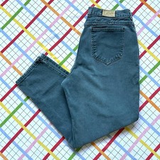 Vintage Lee High Rise Tapered Jeans Women  s Size 16 MED Teal Denim Mom Jeans