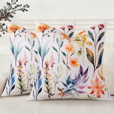 Spring Floral Throw Pillow Covers 20x20 Set of 2 20" x 20" Pack of 2 Purple